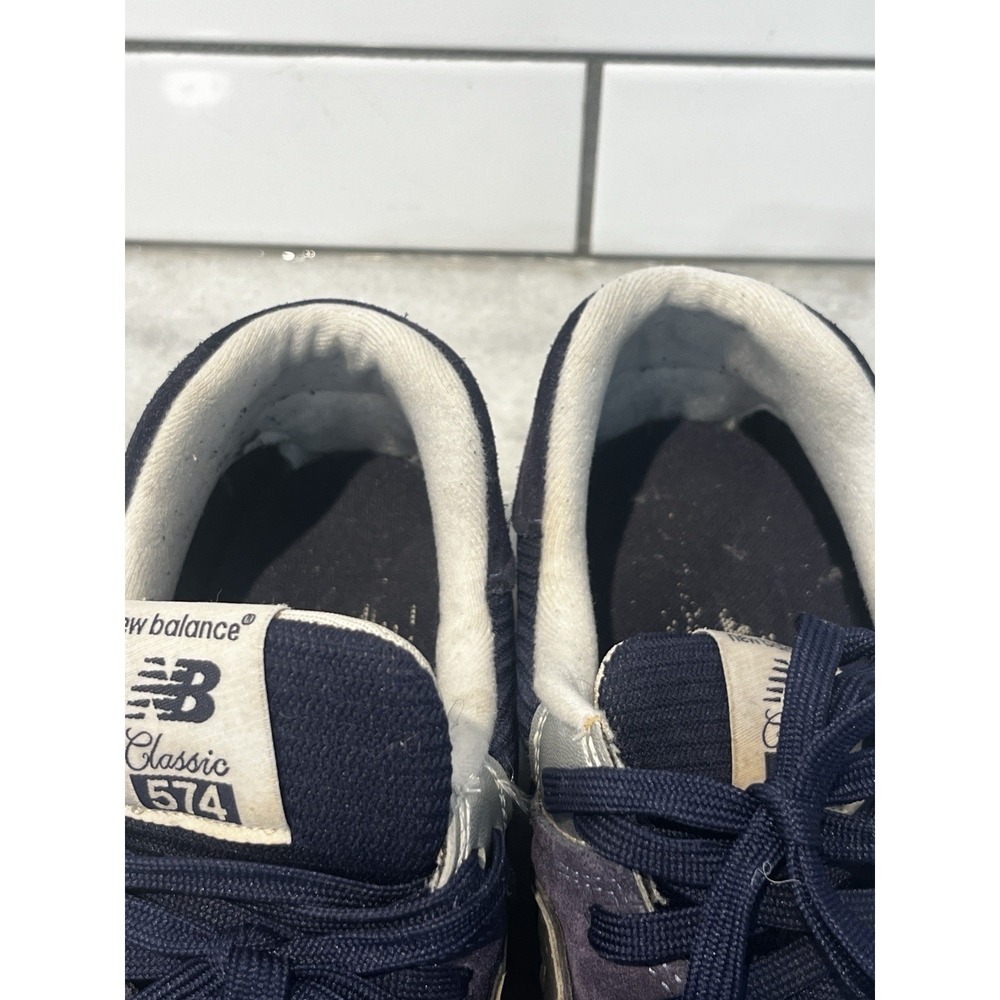 New Balance 574 Classic Mens Navy Blue Silver Suede‎ Sneakers ML574EGN Gum Sole - Picture 12 of 12